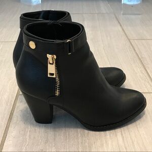 Apt. 9 Black Ankle Boots with Gold Accents
